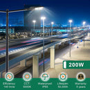 Tanlite 200W LED Parking Lot Area Light-Shoebox Light-28000 Lumens-CCT 5000K-400W MH Equivalent-UL+DLC 5.1