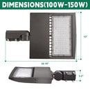 150W LED Parking Lot Light-480V High Voltage Area Light-AC 277~480V-21000 Lumens-CCT 5000K-UL+DLC 5.1