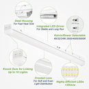 4 Pack-4ft Linkable LED Linear Strip Light-24W/32W/40W-3500K/4000K/5000K Selectable-ETL UL Certified 5 Years Waranty