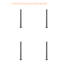 4 Pack -25ft Square Steel Light Poles-(8) 300W LED Parking Lot Lights Included-Parking Lot Light Post Includes Hardware Kit and Delivery included