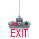 5W Explosion Proof Edge Lit LED Exit Sign-Class 1 Division 1-AC 100-277V For Hazardous Location Emergency Lighting Pendant Mounting with safety wires