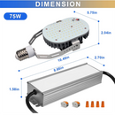75W-LED Shoebox Retrofit Kit Lights-E39 Base-150-250W MH/HPS Equivalent, Great for Street Shoebox Lamp, Flood Lights, High Bay and etc-10,800 Lumens-ETL+DLC Listed