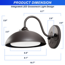 TANLITE Lighting 28W Gooseneck Barn Light-CCT Adjustable-CCT 2700K/3000K/4000K/5000K/5700K-Dusk To Dawn Photocell