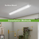 Installed TANLITE 4-Pack 4FT LED Linear Strip Lights illuminating a indoor space