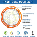 30W LED Loading Dock Light With Folding Arm-4200 Lumens-360° Rotatable Lamp Head-For Docks,Warehouses