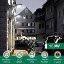 150W LED Shoebox Light-Led Parking Lot Light-21,000 Lumens-CCT 5000K-Brownz Color-Photocell Optional-5 Years Warranty-UL+DLC 5.1