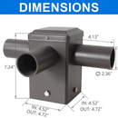 TANLITE Lighting Tenon Top 90 Triple Adapter with 3 arm adapters for 4 Inch Square Poles