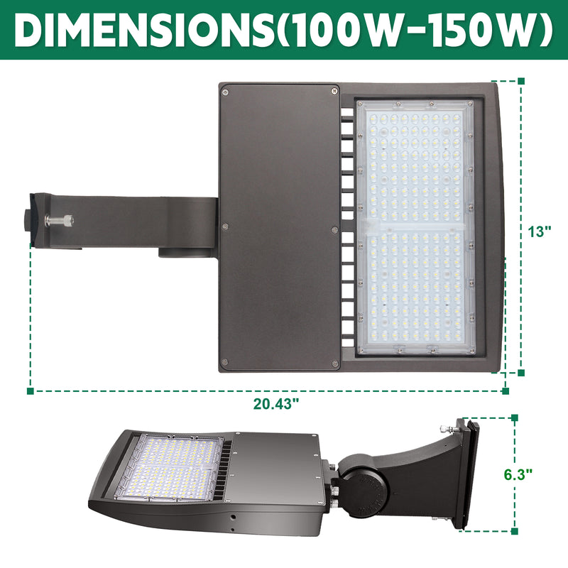 Tanlite 100W LED Shoebox Light-Led Parking Lot Light-14000 Lumens-CCT 5000K-Photocell Optional-250 MH Equivalent-UL+DLC 5.1