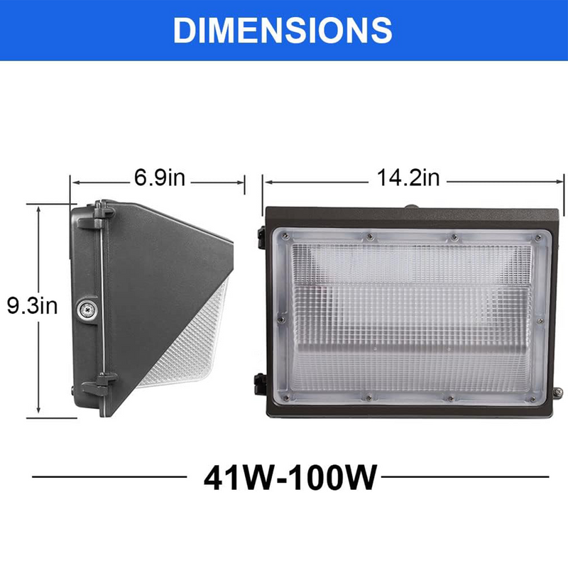 TANLITE 80W LED Wall Pack-CCT 5000K-Photocell Included-Waterproof IP65 - DLC Listed- 5 Years Warranty