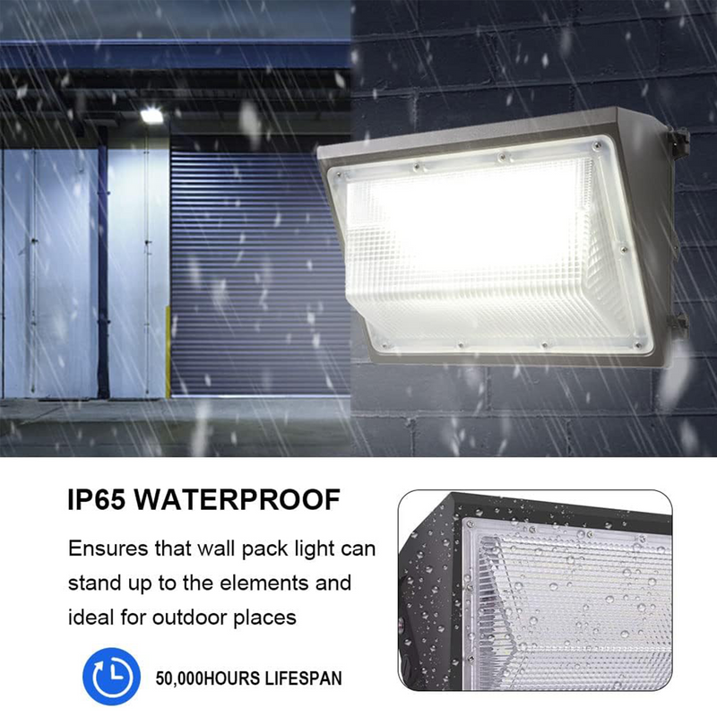 TANLITE 80W LED Wall Pack-CCT 5000K-Photocell Included-Waterproof IP65 - DLC Listed- 5 Years Warranty