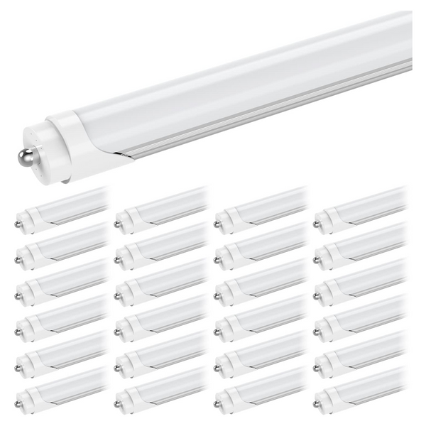 TANLITE 25 Pack-8ft Single Pin Tube-44W-5720 Lumens Output-Ballast Bypass-Clear Cover-Double Ended