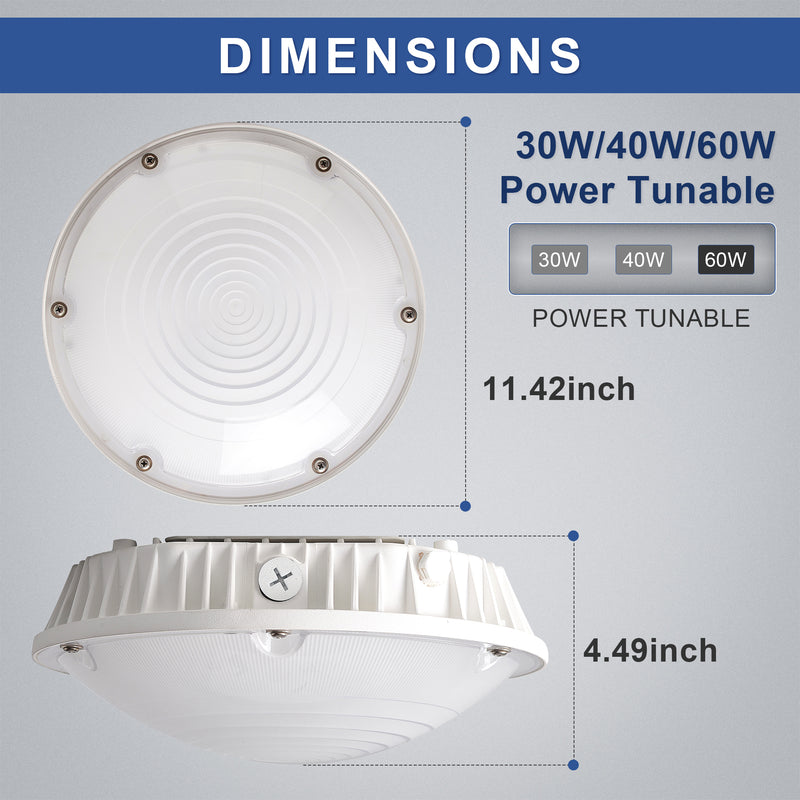 TANLITE LED Round Canopy Light 3 Wattages Selectable 30W/40W