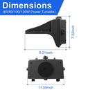 Side-by-side comparison of TANLITE LED vs traditional HPS bulbs, highlighting 70% energy savings and 5-year warranty