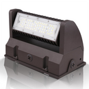 TANLITE LED rotatable wall pack light with adjustable angle, 5400 lumens, 5000K daylight white, IP65 waterproof rating for commercial use