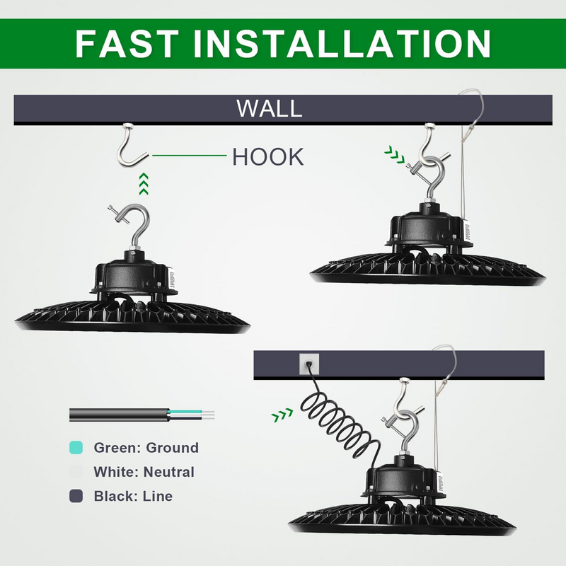 TANLITE Lighting 200W LED UFO High bay 5000K-AC 100-277V-32,000 Lumens-5 Years warranty-ETL+DLC 5.1