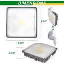 TANLITE 70W/45W/30W Power Selectable LED Canopy Garage Light with 3CCT (3500K/4000K/5000K), LED Parking Garage Lights-AC 90-277V IP65 Commercial Residential Lights