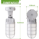 21W Vapor Tight LED Jelly Jar Light 2562 Lumens Ceiling Mount 5000K-UL cUL Certified