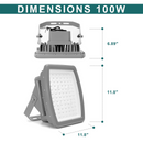100W Led Explosion Proof Light for Class 1 Division 2-Hazardous Location Lighting-13000 Lumens-250W MH Equivalent-5000K