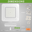TANLITE 180W LED Canopy Light-AC 120~277V-CCT 5700K-0~10V Dimming- Lumen Output 25,200 Lumens-UL & DLC 5.1 Listed