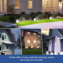 TANLITE 25W LED Bullet Flood Light-Outdoor Landscape Lighting-CCT 3000K/4000K/5000K Selectable-Knukle Mount-DLC 5.1 Listed