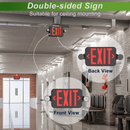 Black Combo Red Letter LED Emergency Exit Sign-Battery Backup-Adjustable Light Heads-Single or Double Face