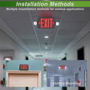 Black Combo Red Letter LED Emergency Exit Sign-Battery Backup-Adjustable Light Heads-Single or Double Face