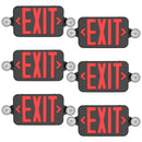 TANLITE Black Combo Red Letter LED Emergency Exit Sign-Battery Backup-Adjustable Light Heads-Single or Double Face