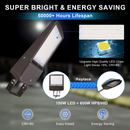 150W 480V LED Parking Lot Shoebox Light-21,000 Lumens-CCT 5000K-400W Metal Halide Equivalent-With Bracket Mount-5 Years Warranty