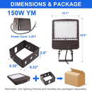 150W 480V LED Parking Lot Shoebox Light-21,000 Lumens-CCT 5000K-400W Metal Halide Equivalent-With Bracket Mount-5 Years Warranty