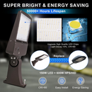 150W 480V LED Parking Lot Shoebox Light-21,000 Lumens-CCT 5000K-400W Metal Halide Equivalent-With Bracket Mount-5 Years Warranty