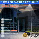 150W 480V LED Parking Lot Shoebox Light-21,000 Lumens-CCT 5000K-400W Metal Halide Equivalent-With Bracket Mount-5 Years Warranty