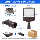 150W 480V LED Parking Lot Shoebox Light-21,000 Lumens-CCT 5000K-400W Metal Halide Equivalent-With Bracket Mount-5 Years Warranty