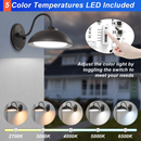 TANLITE Lighting 28W Gooseneck Barn Light-CCT Adjustable-CCT 2700K/3000K/4000K/5000K/5700K-Dusk To Dawn Photocell