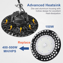 Energy-efficient Tanlite 150W LED UFO High Bay, 5000K, 24,000 Lumens, AC 277-480V, ETL and DLC 5.1 Certified, 5-Year Warranty