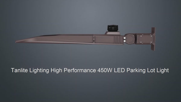 450W LED Parking Lot Light-Shoebox Area Light-10KV Surge Protector-CCT5000K-AC 100~277V/277~480V-DLC UL Listed
