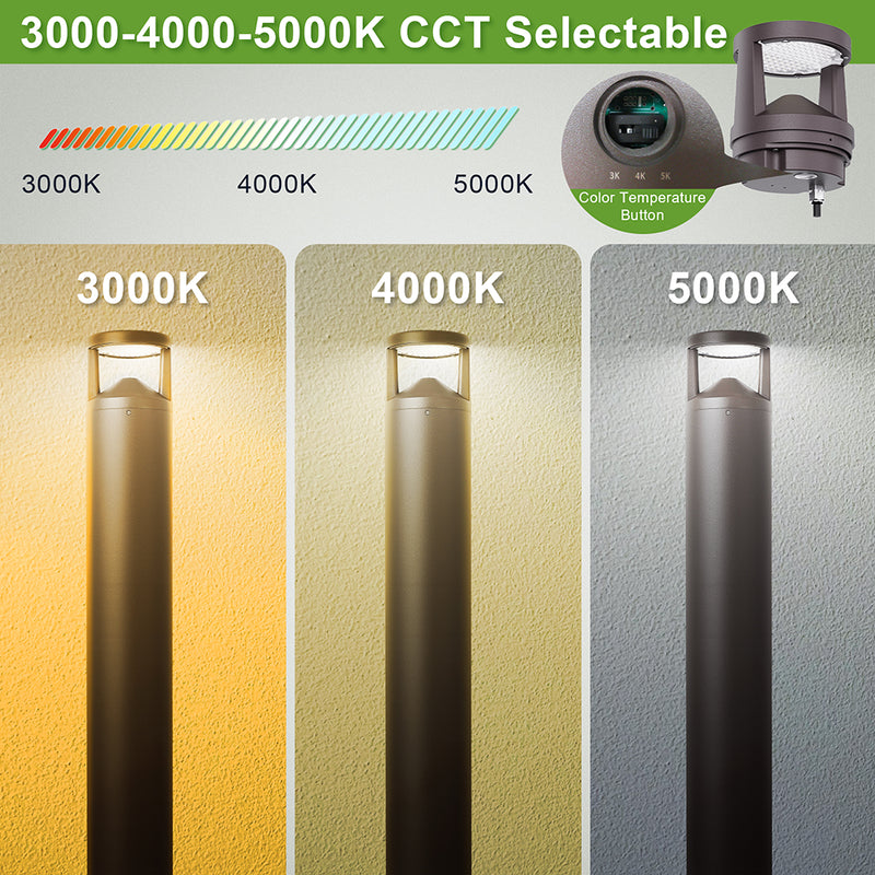 TANLITE 24W LED Bollard Light anchor bolt installation base with corrosion-resistant housing