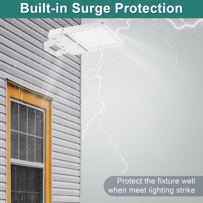 TANLITE 300W trunnion-mounted LED floodlight for commercial and industrial spaces.