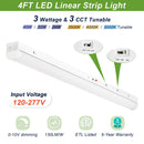 TANLITE 4FT Linkable LED Linear Strip Light with 3500K, 4000K, 5000K color temperature selectable switch.