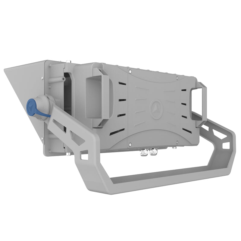 Energy-saving comparison of TANLITE 500W LED floodlight versus traditional 1000W metal halide.