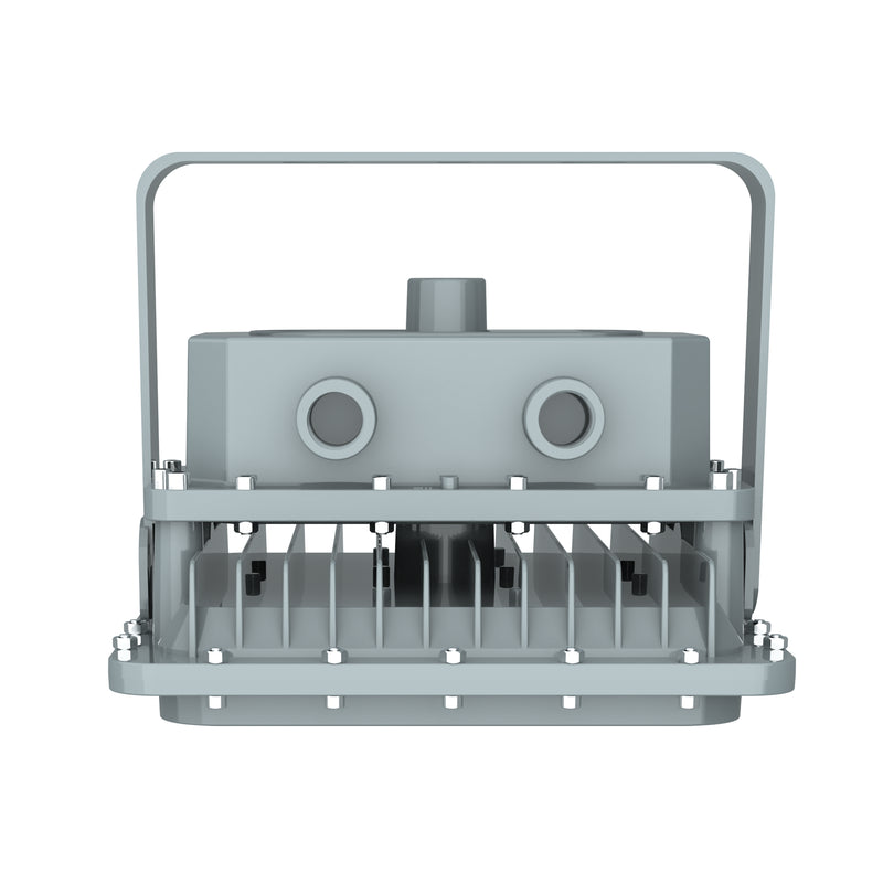 Close-up of TANLITE 60W explosion proof light with corrosion-resistant housing and sealed optical lens.