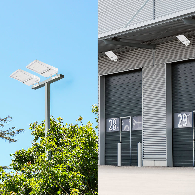 TANLITE LED area light with adjustable trunnion mount for precision aiming.