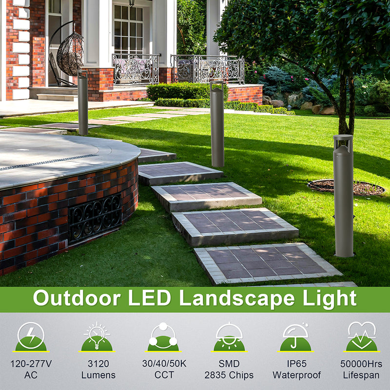 Close-up of TANLITE LED Bollard Light polycarbonate lens with Type V light distribution