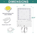White TANLITE LED area light with trunnion mount and aluminum housing