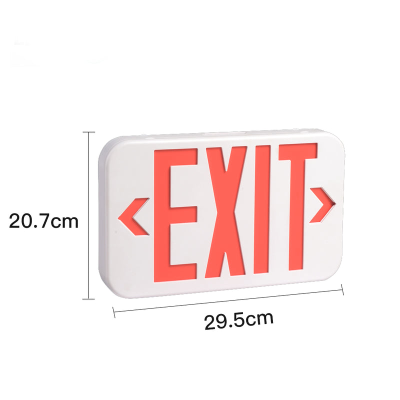 Red LED Exit Emergency Sign Light - Standard - Battery Backup, Dual LED Lamp ABS Fire Resistance UL-Listed 120-277V (RED EXIT SIGN)