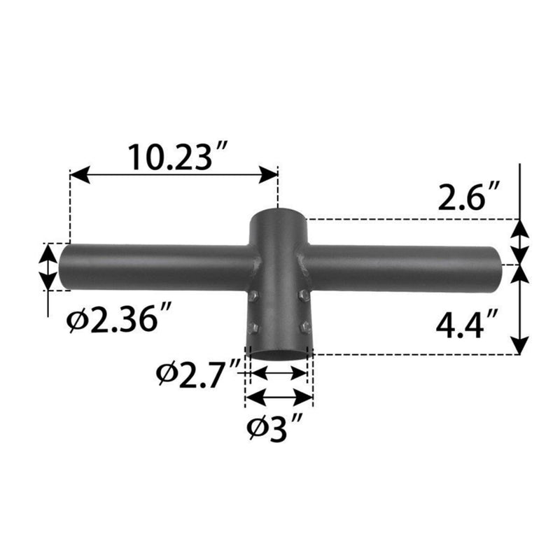 Tenon Adapter, Pole Tenon Spoke Twin Bracket 180 Degree Arms, LED Street Light, Shoebox Parking Light, Parking Lot Pole Bracket