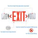 TANLITE LED Exit Signs with 2 Compact Combo Emergency Lights-Red LED Two Adjustable Head Emergency Exit Light with Backup Battery