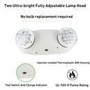 TANLITE LED Emergency Exit Lighting Fixtures-Mini Round Adjustable Lamp Heads-White Housing-120-277 V AC