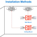 TANLITE LED Exit Signs with 2 Compact Combo Emergency Lights-Red LED Two Adjustable Head Emergency Exit Light with Backup Battery