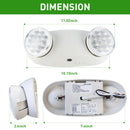 TANLITE LED Emergency Exit Lighting Fixtures-Mini Round Adjustable Lamp Heads-White Housing-120-277 V AC