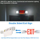 TANLITE LED Exit Signs with 2 Compact Combo Emergency Lights-Red LED Two Adjustable Head Emergency Exit Light with Backup Battery